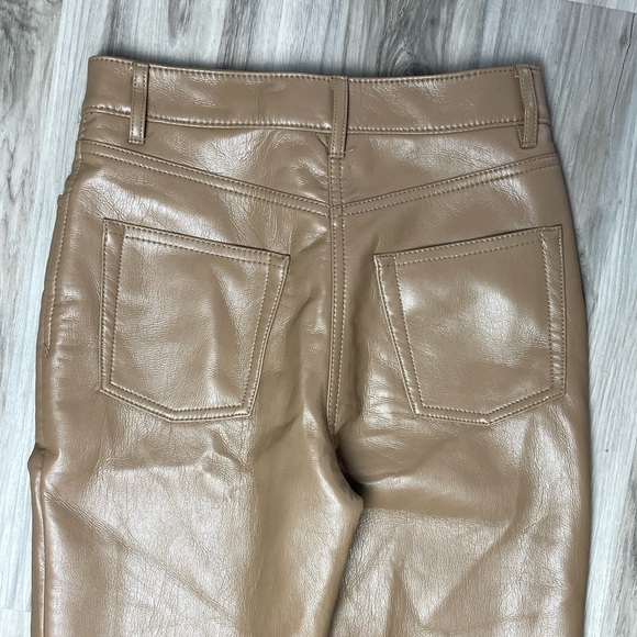 Wilfred Aritzia The Melina Faux Leather Pant Size 0 Inseam 30 Tan Brown - Picture 11 of 11